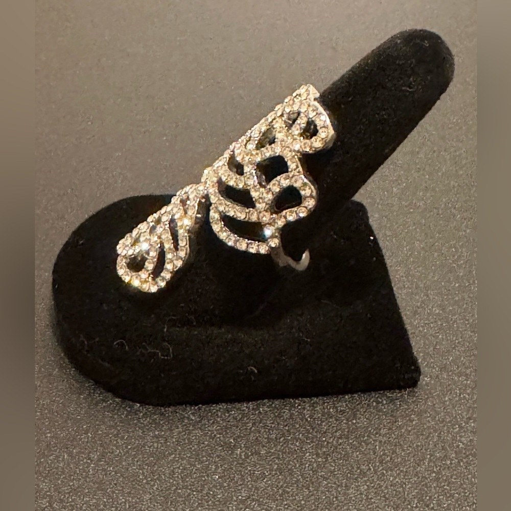 Adjustable Double Butterfly Statement Ring Rhines… - image 4